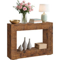 47" Rustic Farmhouse Console Table Wooden Entryway Sofa Table With Open Storage Shelves For Living Room Hallway Foyer Bedroom