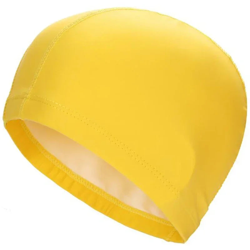 Hat Plus Size for Men & Women Adults NewWaterproof PU Fabric Protect Ears Long Hair Water Sport Swim Pool Swimming Bathing Caps
