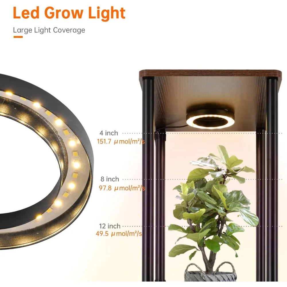 6-Tier Indoor Plant Stand with Full Spectrum Grow Light, 81.3" Tall Metal Shelf for Home Decor