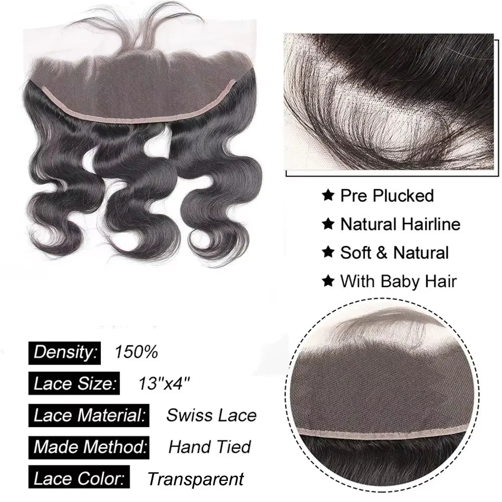 Unprocessed Peruvian Body Wave Human Hair Bundles With Closure Frontal Invisible Melt Skin 4x4 5x5 13x4 HD Lace 3 4 Bundle Weave