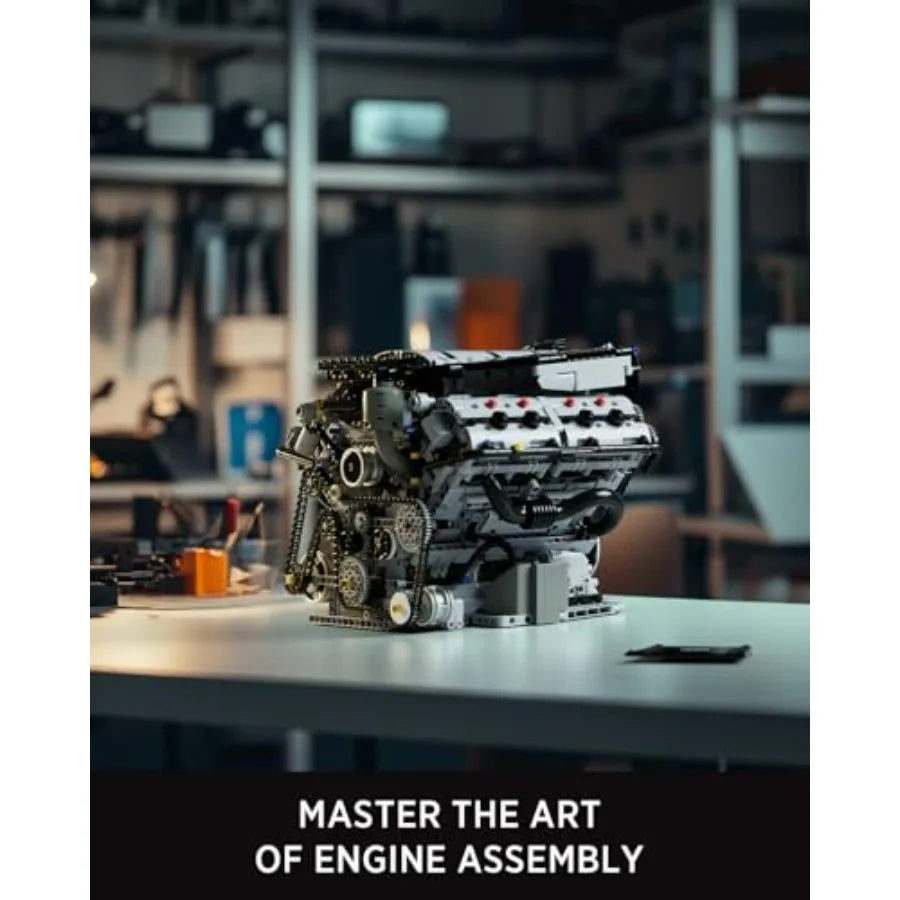 V8 Engine Building Set Exclusive Advanced Collector's Engine Model Physical Science Experiment Toy for Adults Home or Office De