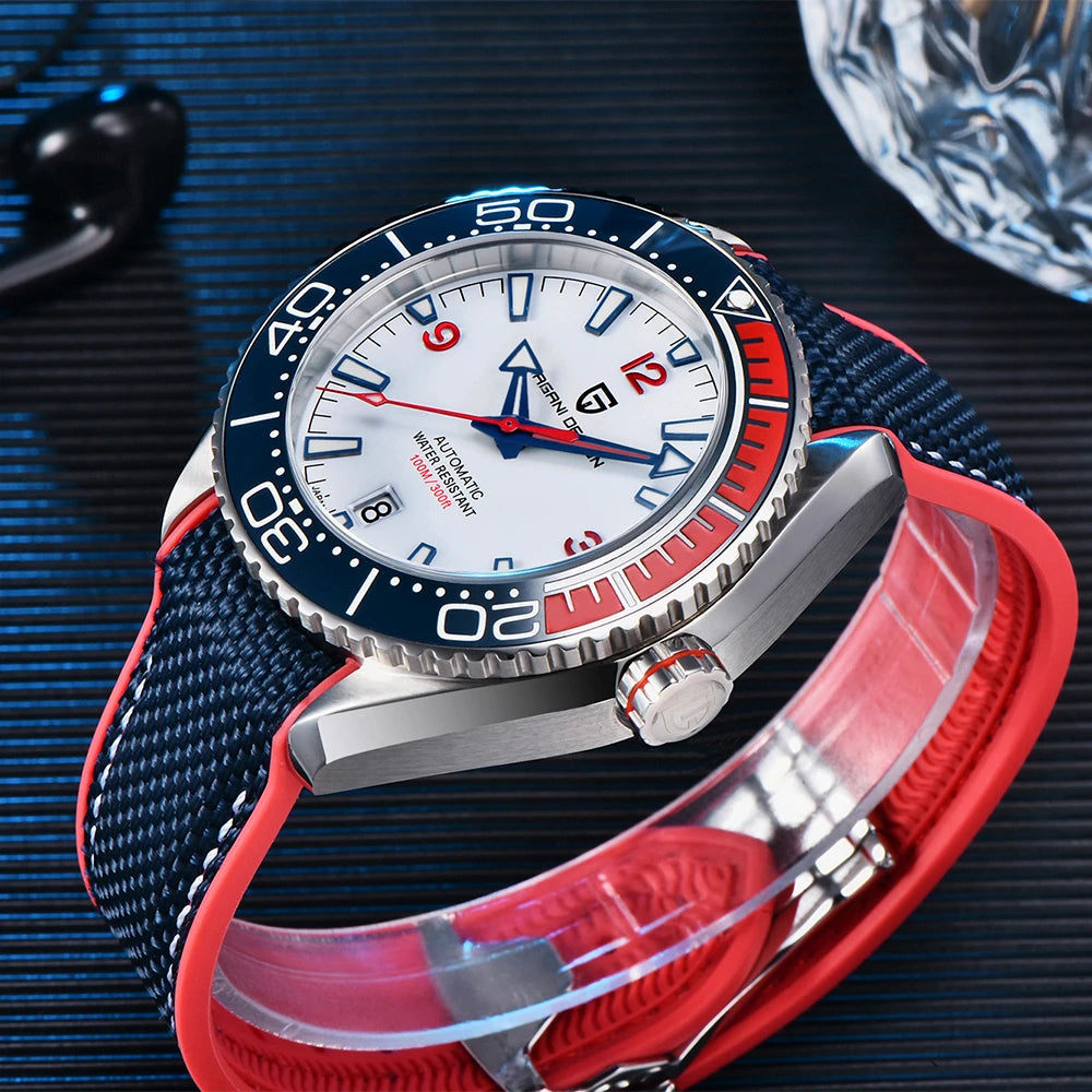Top PAGANI DESIGN luxury watch mechanical automatic watch Diving rubber series sports watch Sapphire Luminous fashion Men'sWatch