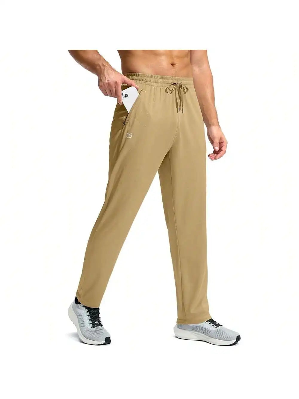 Mens Lightweight Mesh Sweatpants With Zipper Pockets Open Bottom Athletic Pants