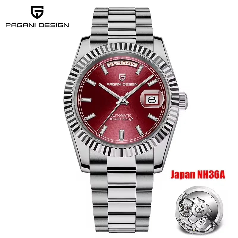 2025 New PAGANI DESIGN Men's Watches DD40 Rose Gold Automatic Watch Man Mechanical Wristwatches Luxury AR Sapphire Mirror Gifts