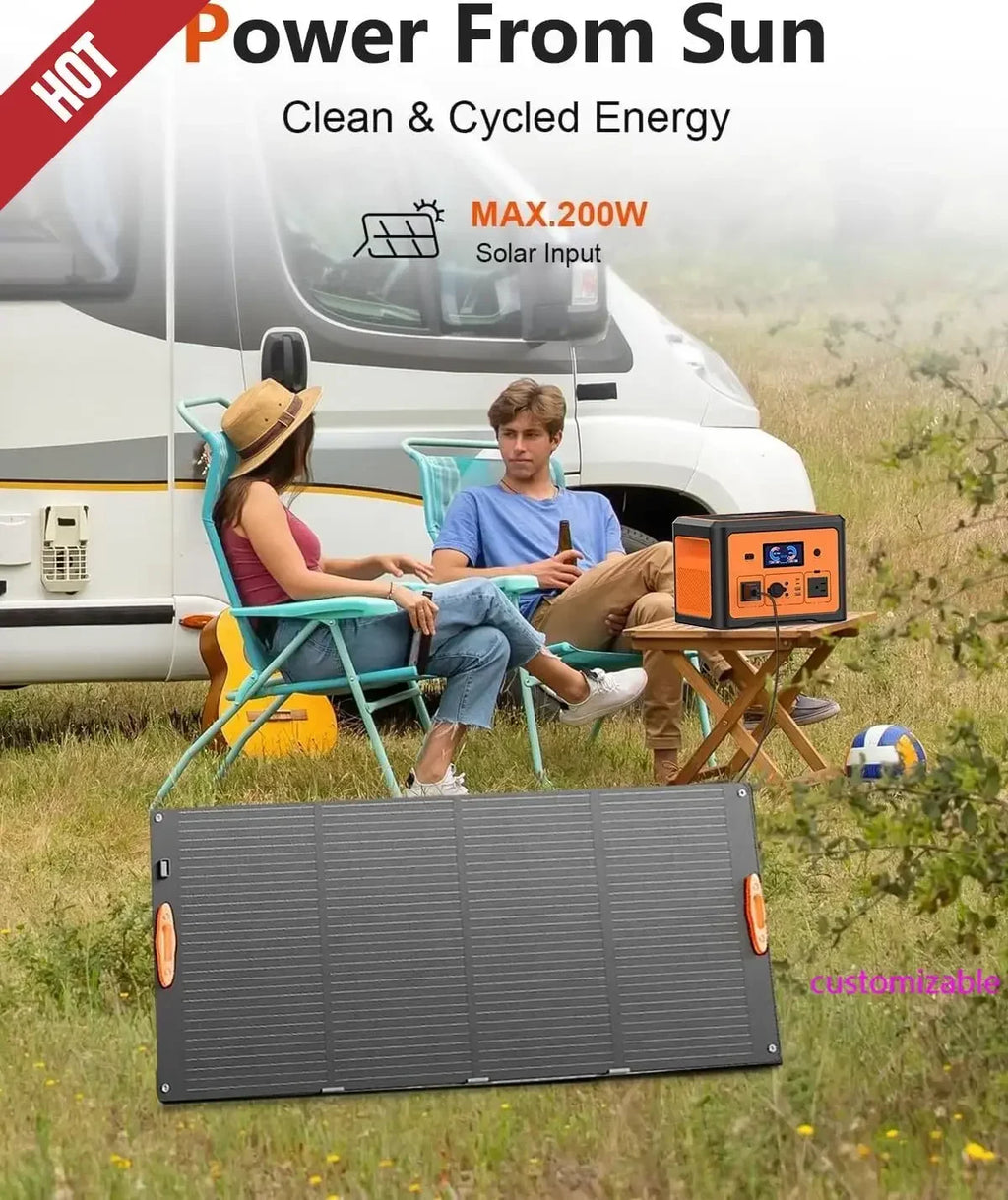Portable Power Station 600W(Peak 1800W), Solar Generator with 384WH LiFePO4 Battery, 10 Outputs  UPS  Backup, Generators