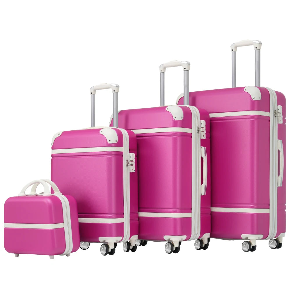 20/24/28 Inch 4PCS Hardshell Luggage Set with Cosmetic Bag Lightweight Spinner Wheels TSA Lock Travel Luggage