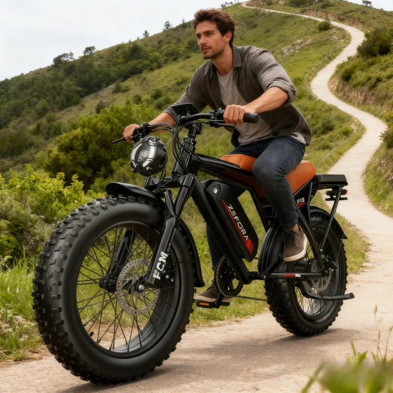 Zefiora V10 20 Inch Fat Tire Ebike,48v Aluminum Alloy 2000w Electric Bicycle,for Mountainous Snowy Areas Cycling Electric Bike