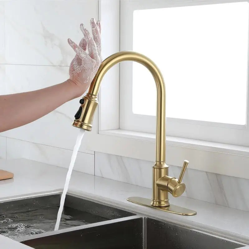 Pull Down Kitchen Faucet with Touch Function and Spray Head
