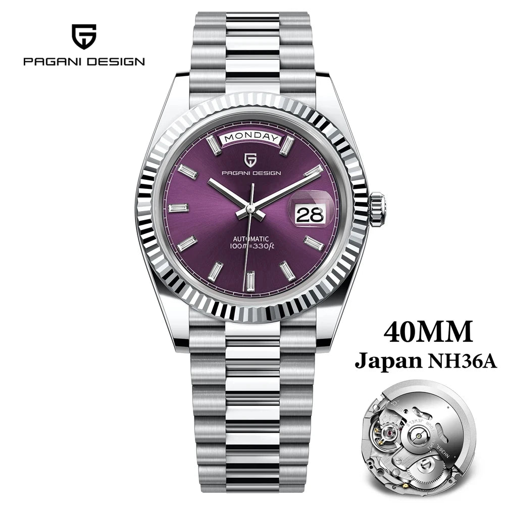 2025 New PAGANI DESIGN Men's Watches DD40 Rose Gold Automatic Watch Man Mechanical Wristwatches Luxury AR Sapphire Mirror Gifts