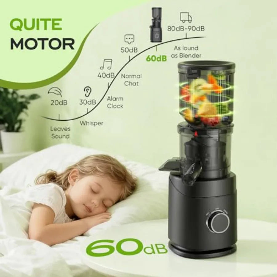 Juicer Machines Cold Press Juicer Professional for Maximum Nutrients High Yield Ultra-Quiet Motor Efficient with Leafy Greens t