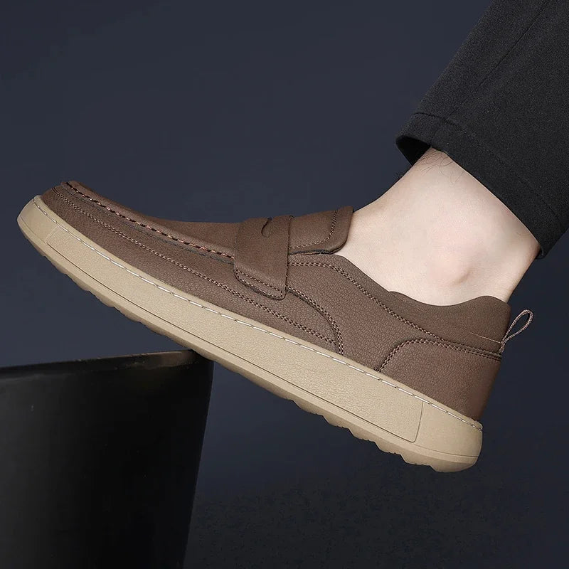 Men's Classic Leather Shoes New Arrival: Elegant Leather Moccasins, Summer Handmade Slip-Ons & Casual Skate Sneakers