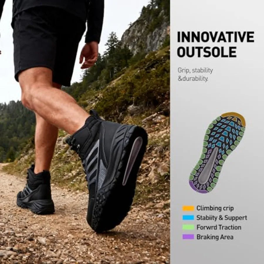 Men's Waterproof Hiking Boots - Trekking Shoes for Men Outdoor Camping Mountaineering Backpacking Boots All Terrain Hiking Trai