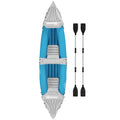 Inflatable Kayak 2 Person Tandem Fishing Kayak Set with 2 Aluminum Paddles Pump Repair Kit Foldable Portable Lightweight 400 lbs
