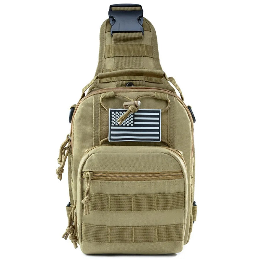 【New style】Outdoor lightweight hiking bag multi-functional single-shoulder -body riding fitness sports chest bag military fan t