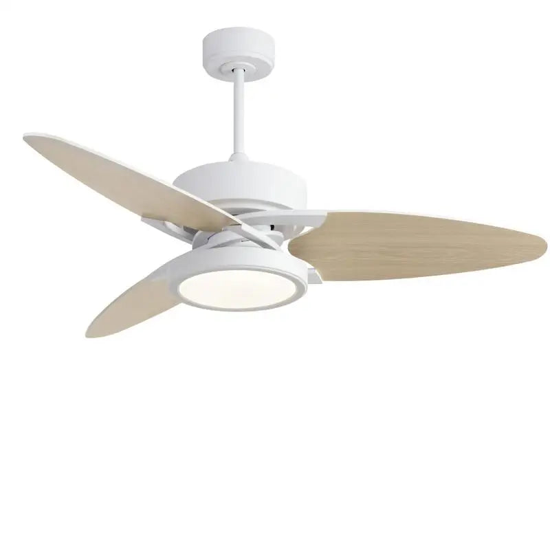 52" LED Indoor White Smart Ceiling Fan with Remote Control for Home Use