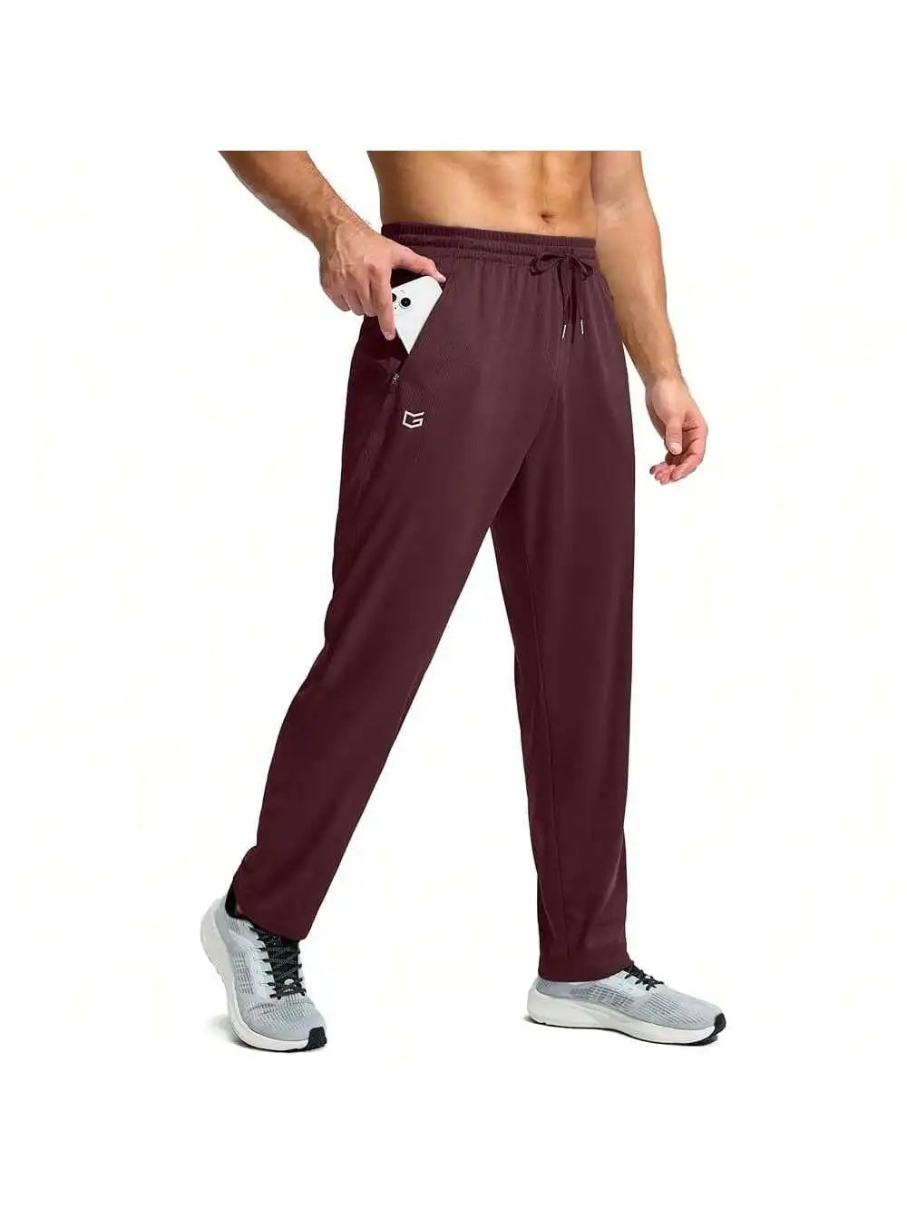 Mens Lightweight Mesh Sweatpants With Zipper Pockets Open Bottom Athletic Pants