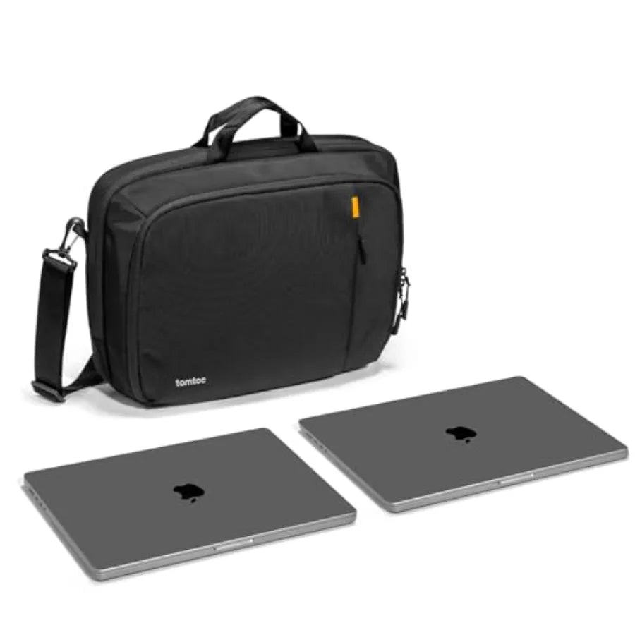 16-inch Dual Compartment Laptop Briefcase for 2 Laptops Business Protective Laptop Messenger Shoulder Bag for a Laptop+ a Porta