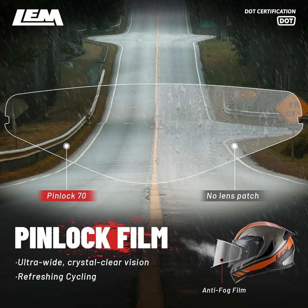 Modular Motorcycle Helmets Fiberglass Full Face Motorcycle Helmet Flip Up for Touring DOT Certified Release Sun Visor Removable