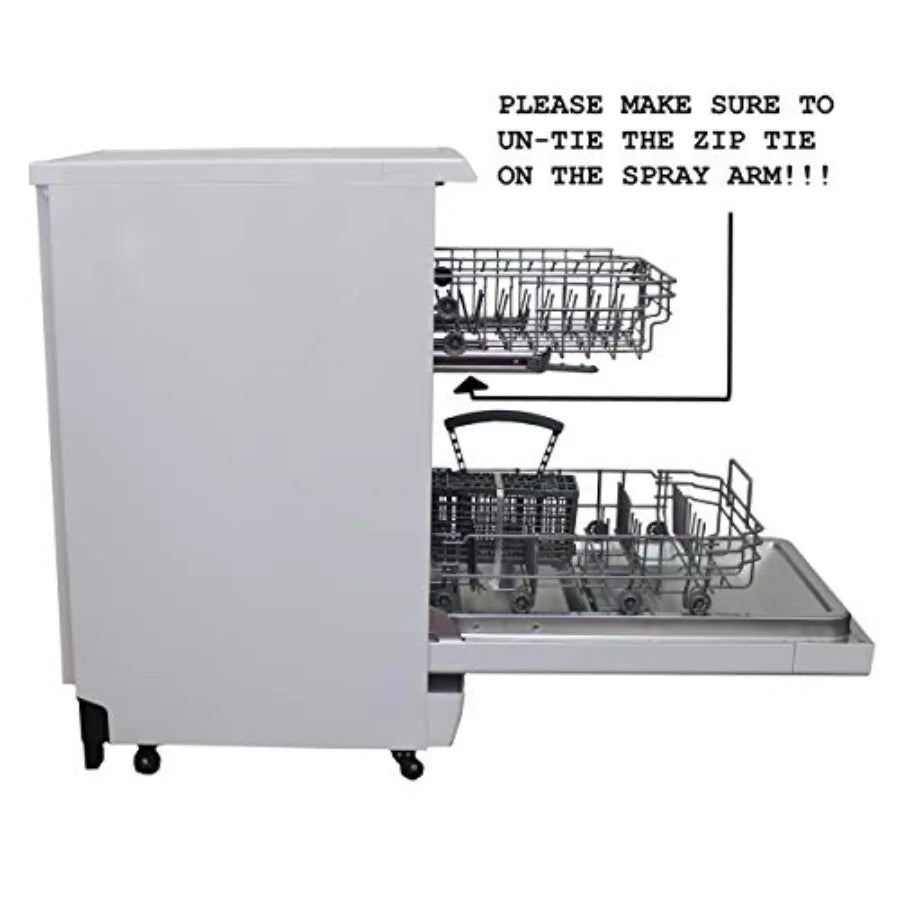 18 Wide Portable Dishwasher with ENERGY STAR 6 Wash Programs 8 Place Settings Stainless Steel Tub White