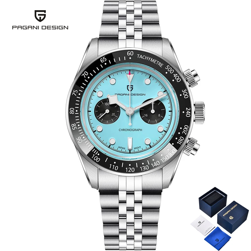 2026 New PAGANI DESIGN Retro Panda Mens Watches Luxury Quartz Watch For Men Chronograph AR Sapphire Waterproof Sports Clock Gift