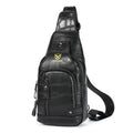Sling Bag for Men Genuine Leather Chest Bag Crossbody Backpack Travel Hiking Outdoor Sports