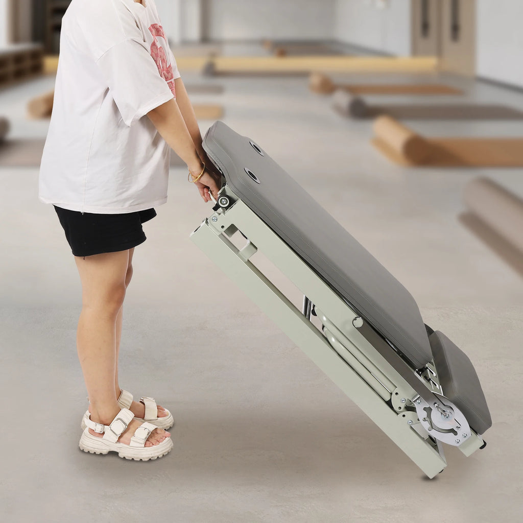 Pilates Reformer, Foldable Reformer Pilates Machine for Home Use, with Dual Resistance- Springs and Cords, Pilates Equipment