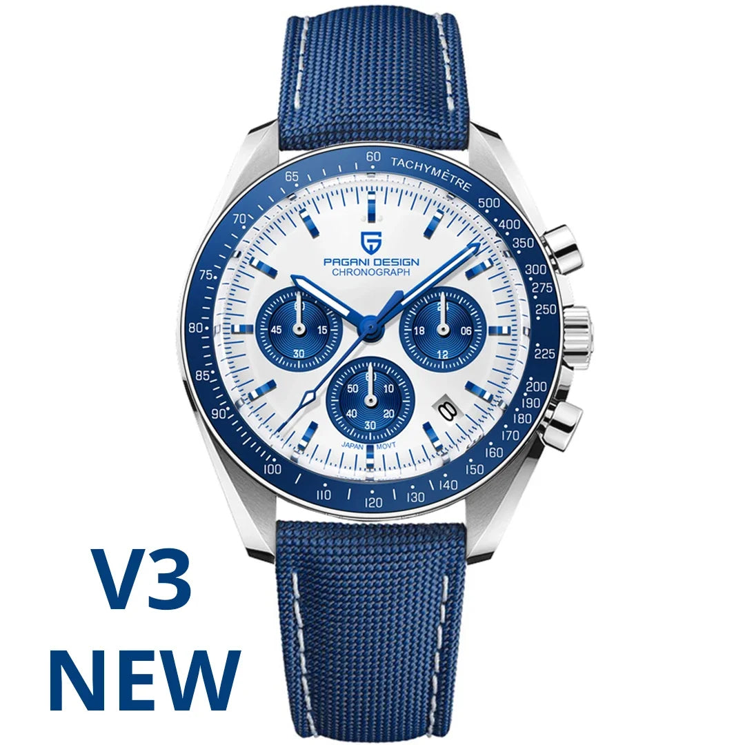 PAGANI DESIGN 2026 New Moon Men's Watches Luxury Quartz Watch For Men Sport Speed Chronograph AR Sapphire glass 100M Waterproof