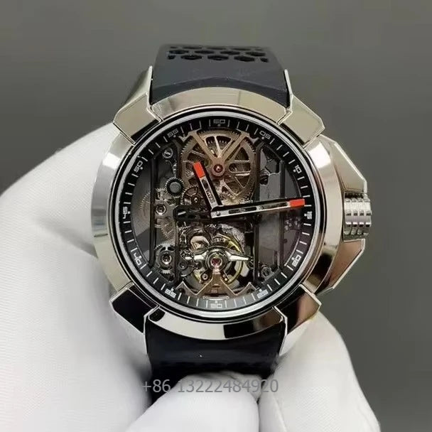 Luxury Sport Business Water Resistant Hollow Out Automatic Mechanical Watch with Luminous Dial