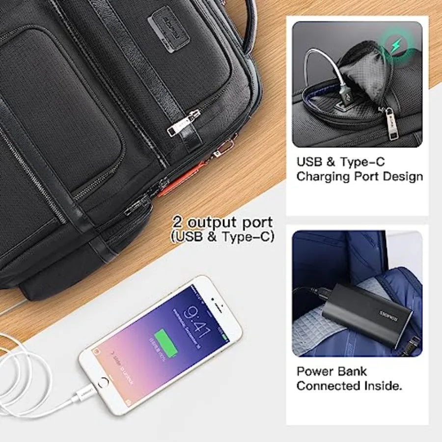 Executive Multi-Function Travel Friendly Backpack for Men 15.6 inch Laptop Business Anti Theft Computer Rucksack Water Resistan