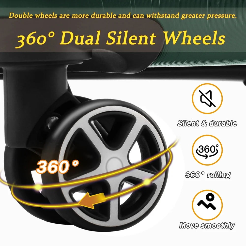 Hardshell ABS 2 Piece Expandable Luggage Set TSA Lock Spinner Wheels Travel Suitcase for Men Women