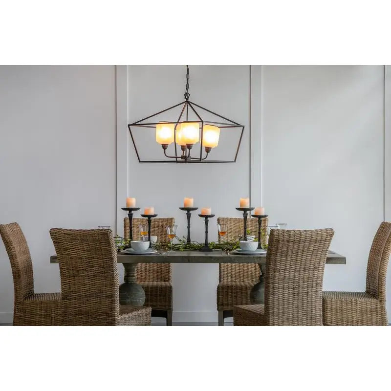 26"x26"x21.9" Iron Chandelier, Sleek Industrial Hanging Light for Kitchen, Dining Room, Foyer, Bulb Not Included, Contemporary