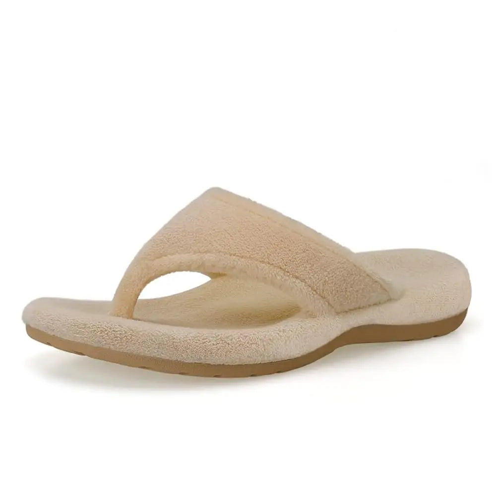Women's Flip Flop Slippers with Arch Support Orthotic Insole Fuzzy Slides Thong Slippers for Women Indoor and Outdoor