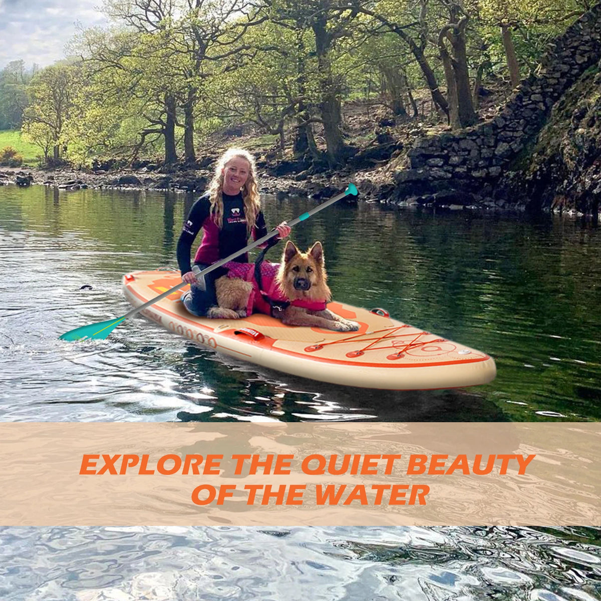 Nawakar Inflatable Paddle Board 400x100x15cm Big Size Stand Up Paddling Board SUP Waterproof Surf Sup Board with SUP Accessories