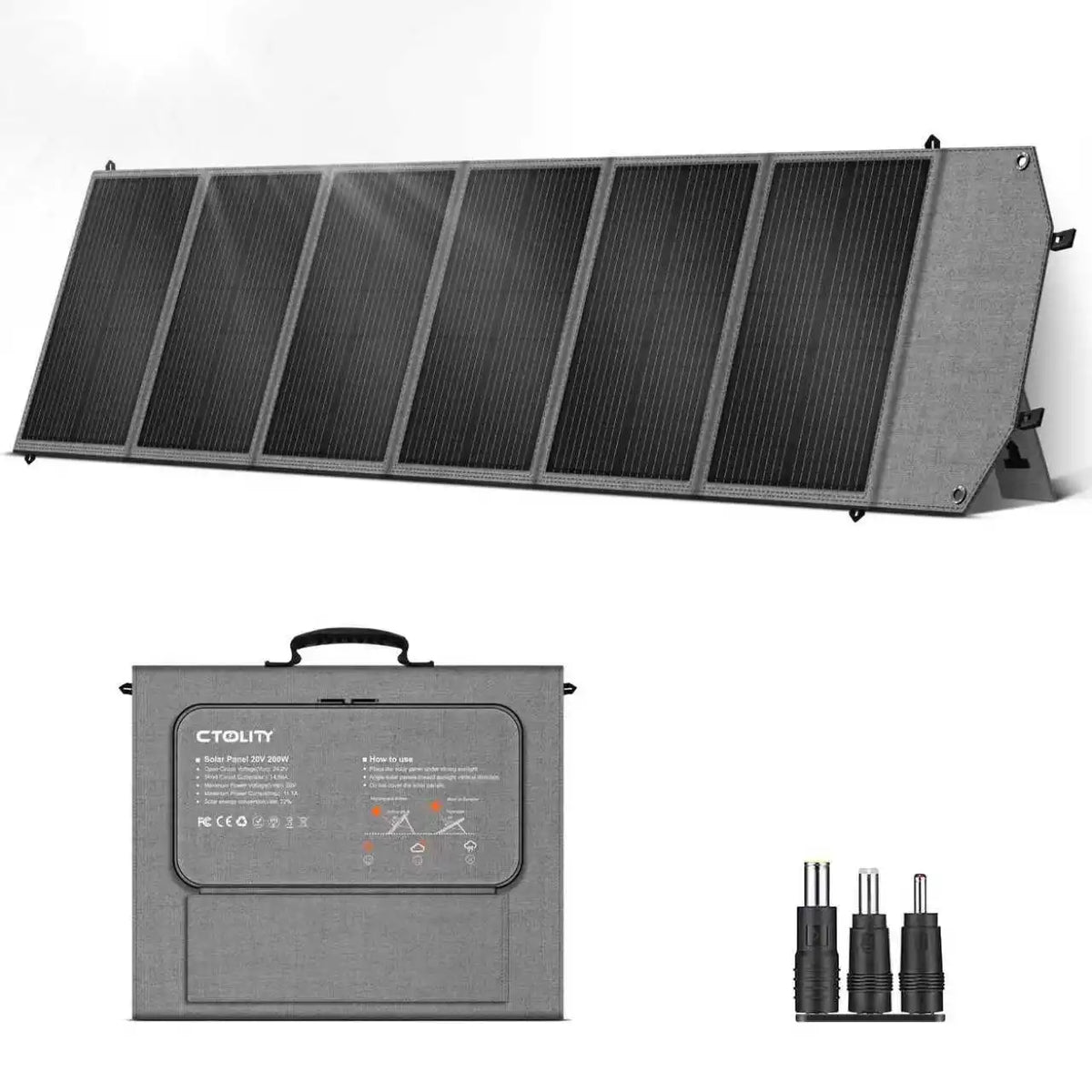 200W Portable Solar Panel, Foldable Solar Panel Kit - Portable Solar Charger for Laptops, Solar Generator, Van, Camping