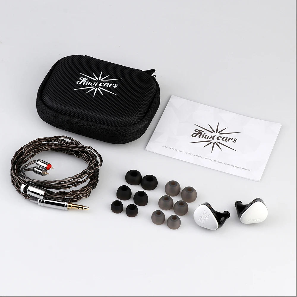 Kiwi Ears Quintet In-Ear Monitor 1DD + 2BA + 1 Planar +1 PZT  with Detachable Silver-plated Copper Cable for Musician Audiophile