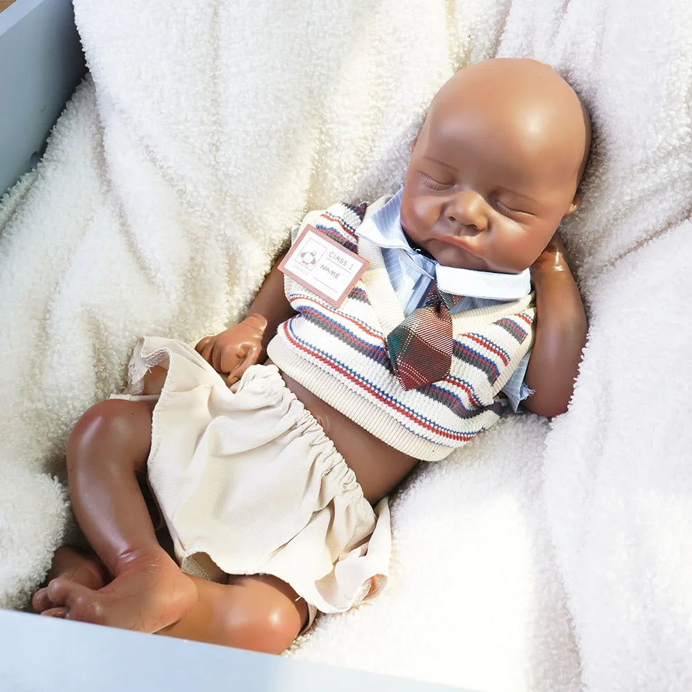Artificial Soft Full Body Platinum Silicone Painted Reborn Doll Girl Handmade 18.31inch Solid Newborn Fake Boy For Kid Gift