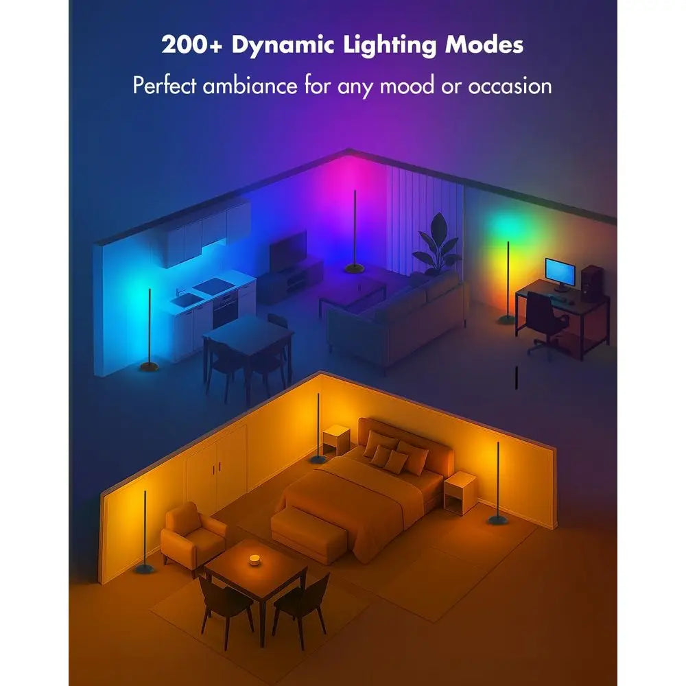 Vexinat loor Lamp - 2 Pack LED Lamp with App/Remote/Button Control, Smart LED loor Lamp with Music Sync and 16 Million Col, Colo