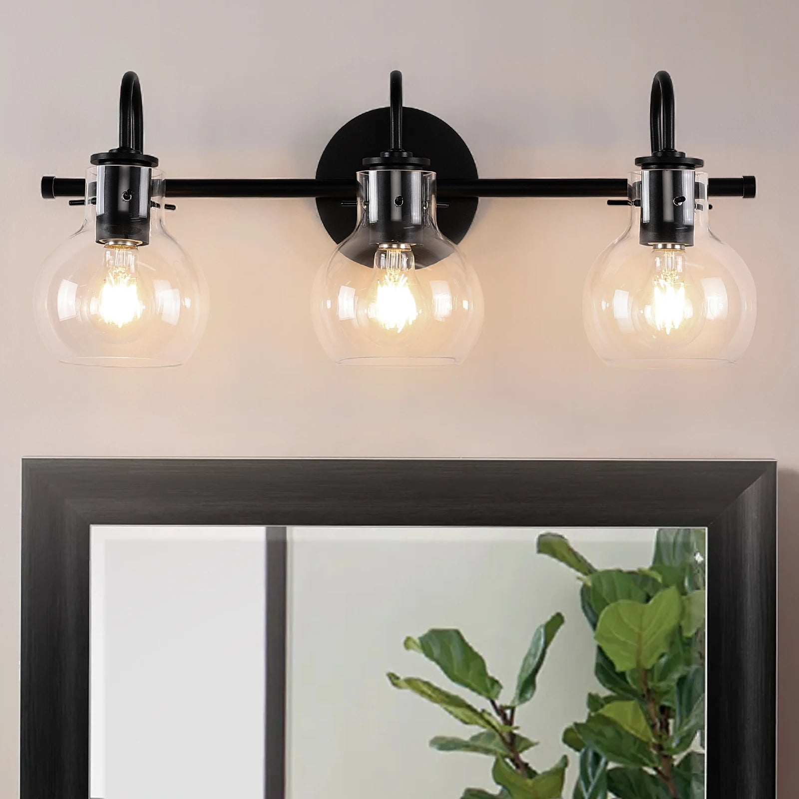Modern Minimalist Vanity Lamp And Bathroom Wall Sconce With A Spherical Glass Shade – Ideal For Powder Rooms And Dressing Rooms