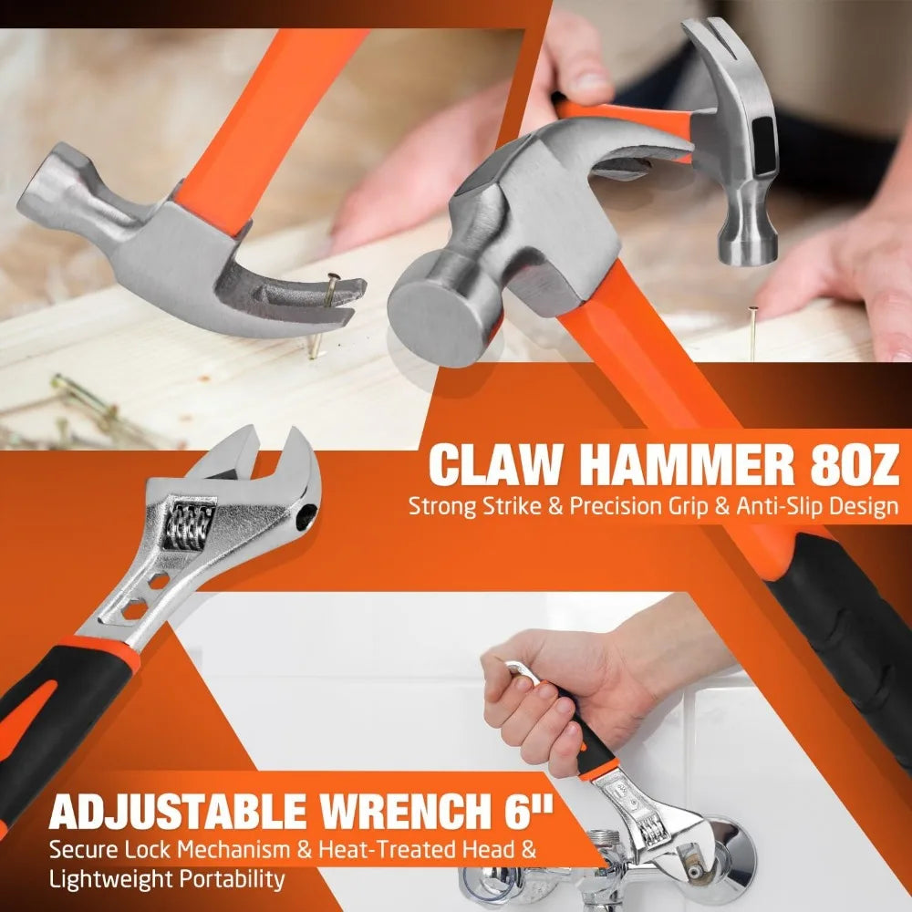 Complete 248 Piece Home Tool Kit for DIY Repairs and Household Projects