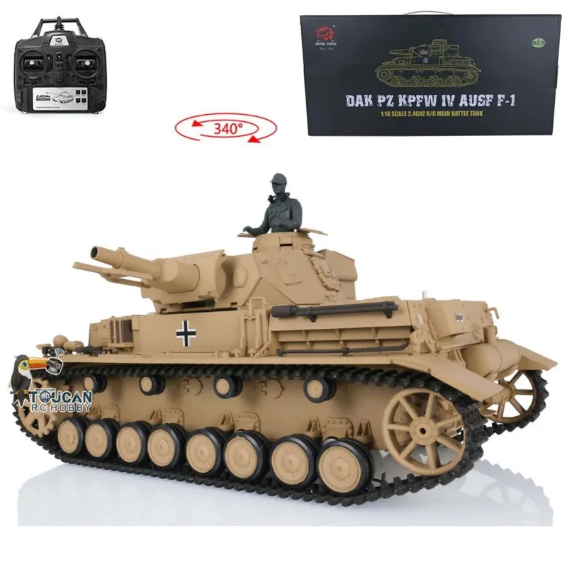 US Stock Heng Long 2.4G 1/16 Scale 7.0 Plastic German Radio Control Panzer IV F RTR RC Tank Model 3858 Toys for Adults TH17379