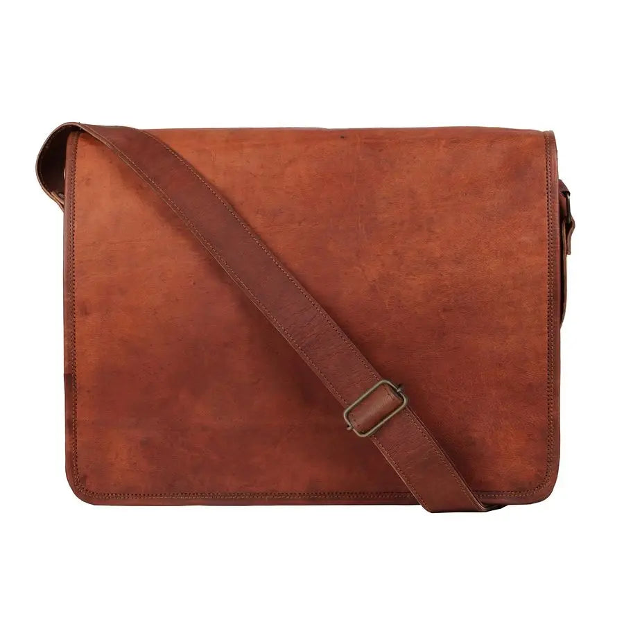 inch Vintage Crossbody Full Grain Leather Laptop Messenger Bag