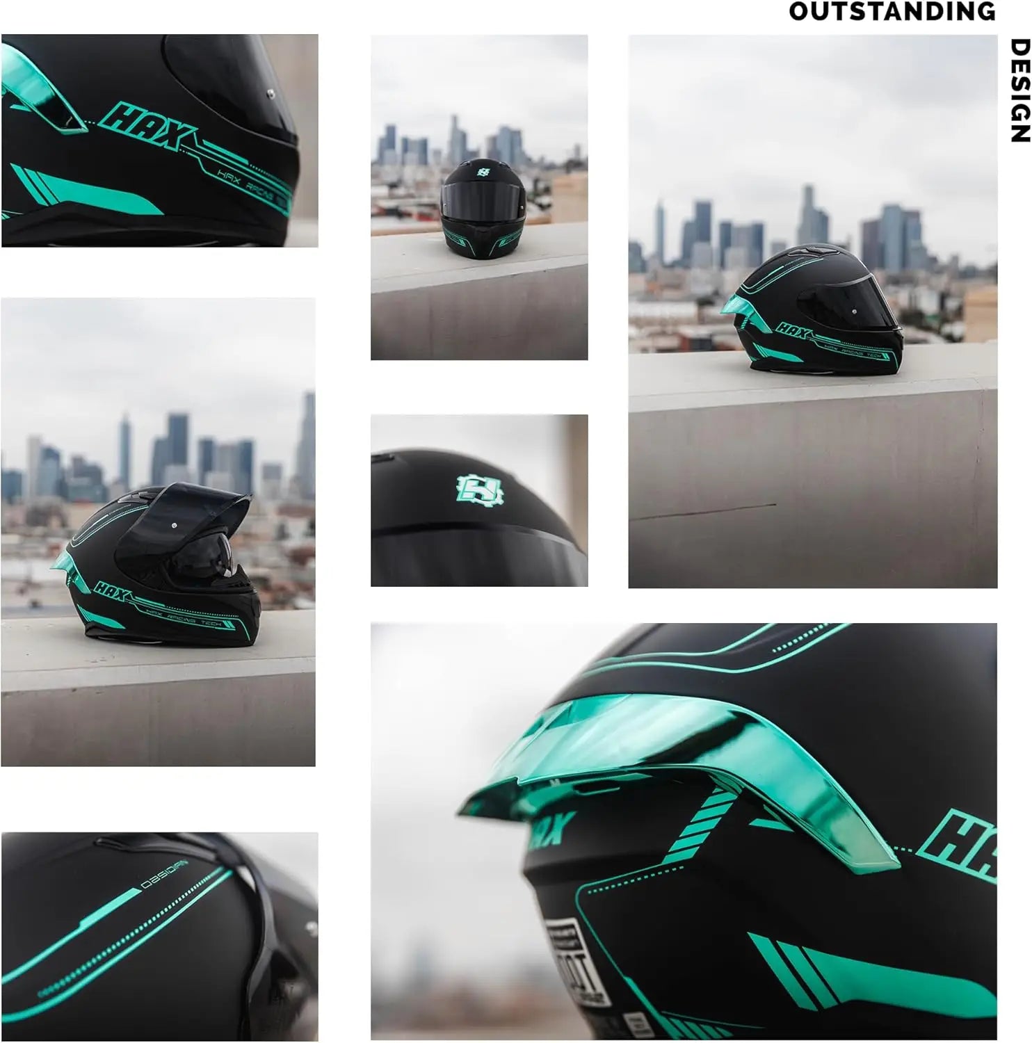 Obsidian Full Face Dual Visor Adult Motorcycle Helmet for Motorbike Street Bike with Pinlock Ready DOT Approved Matte Black Aqua