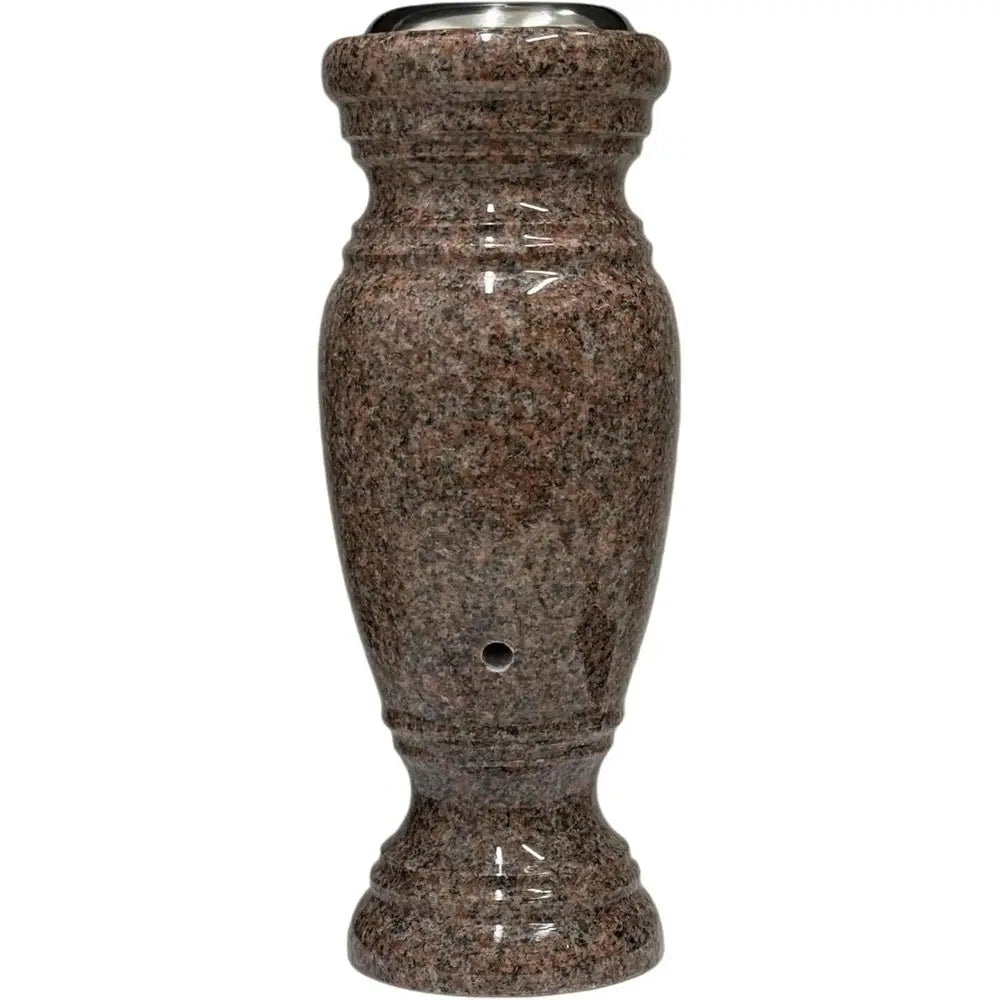 Real Pink Granite Vase with Stainless Steel Lining, Suitable for Home Decor, Memorial Sites, and Outdoor Garden Displays