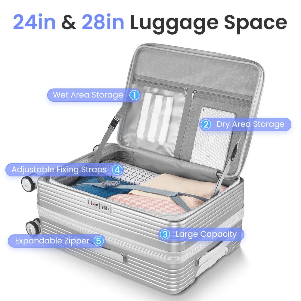Luggage Sets 3 Piece Expandable Carry on Luggage TSA Lock Airline Approved 100% PC Hard Shell Lightweight Suitcase
