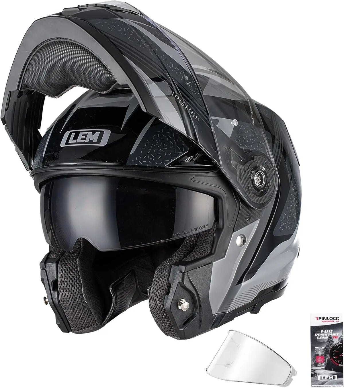 Modular Motorcycle Helmets Fiberglass Full Face Motorcycle Helmet Flip Up for Touring DOT Certified Release Sun Visor Removable