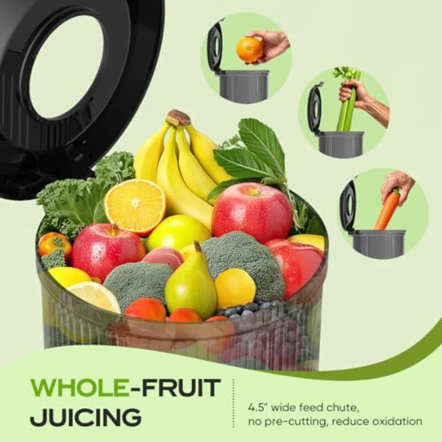 Juicer Machines Cold Press Juicer Professional for Maximum Nutrients High Yield Ultra-Quiet Motor Efficient with Leafy Greens t