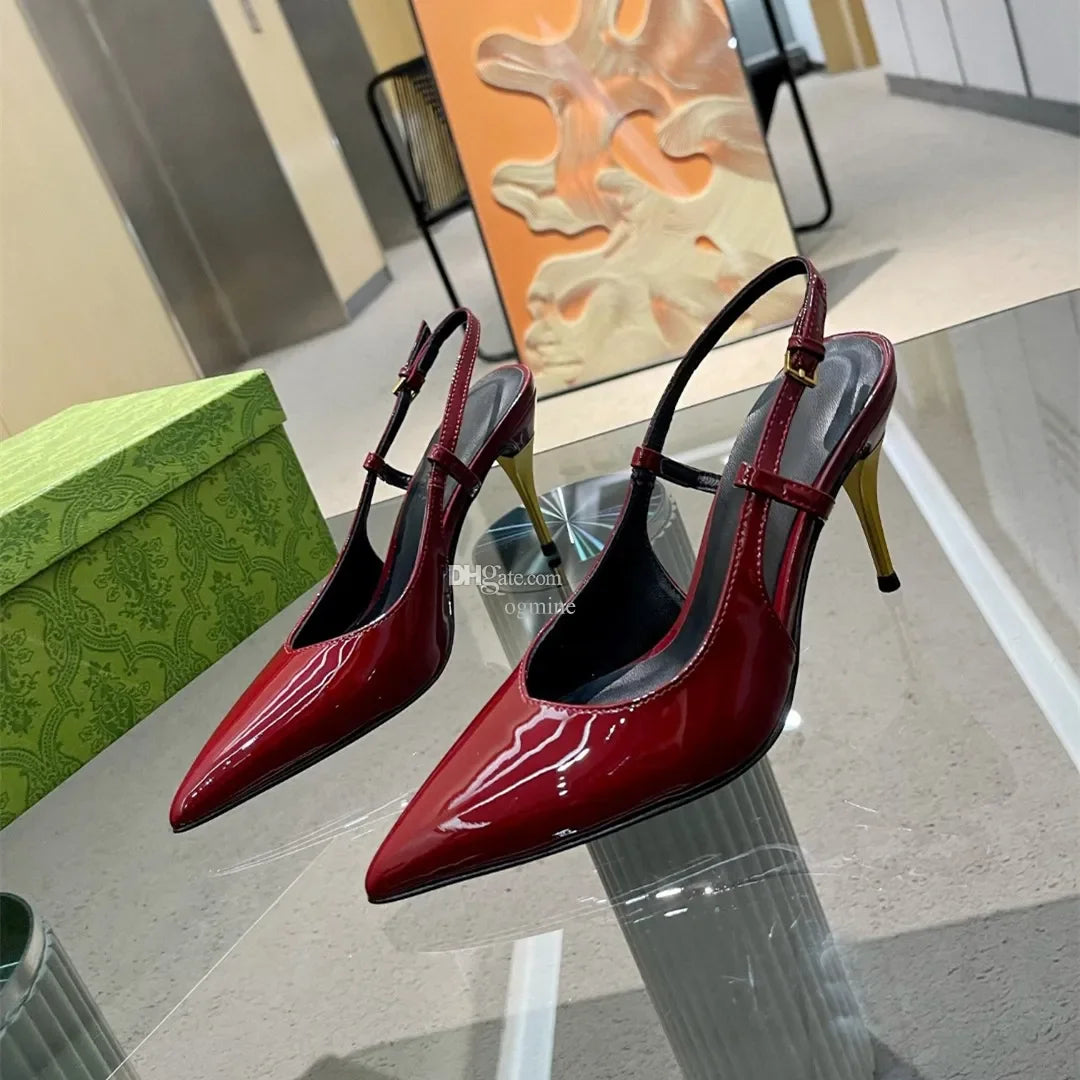 slingback pump classic 90s shoes designer velvet canvas Leather Sandals Square toe Square Heels Aria Strap Women High Heels Wome