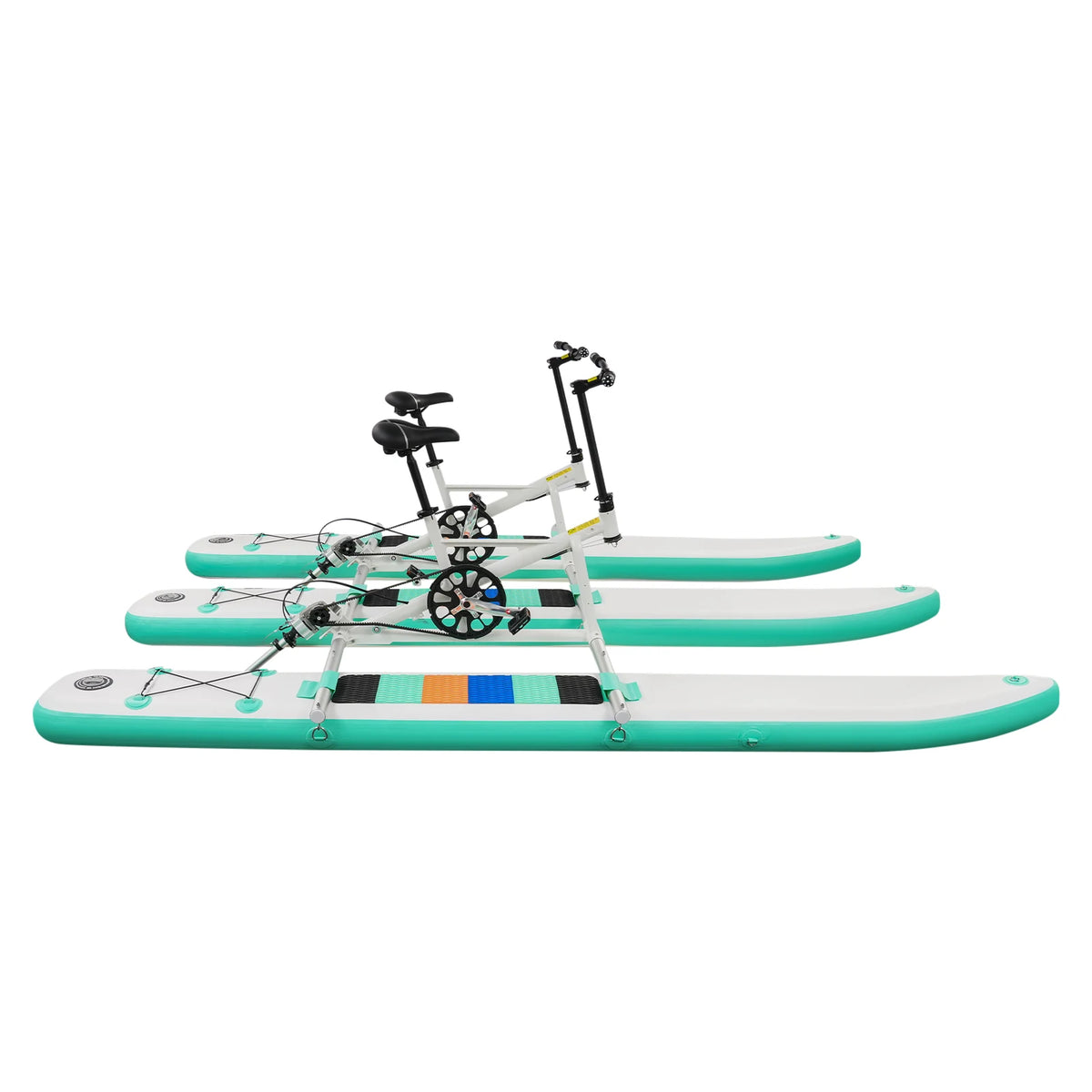 Pedal Water Bike, Inflatable Pedal Boat for Two with Aluminum Frame, Human Powered, 180kg Load, for Water Park Fishing Rental