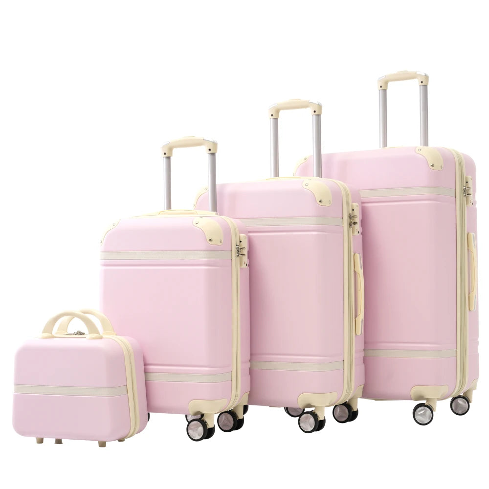 20/24/28 Inch 4PCS Hardshell Luggage Set with Cosmetic Bag Lightweight Spinner Wheels TSA Lock Travel Luggage