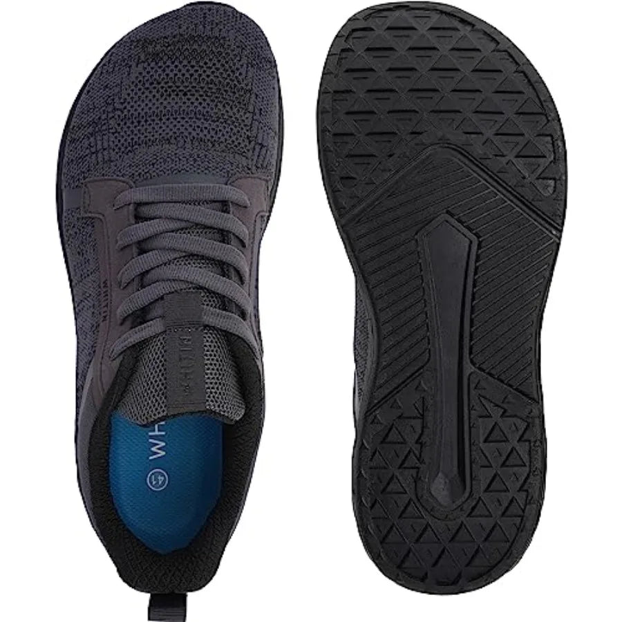 Men's Wide Toe Box + Zero Drop Sole Road Running Shoes Rubber Outsole